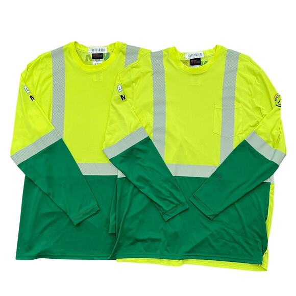 Waste Management Flex Fit Reflective Utility Shirts Lot 2 Uniform Size‎ 1XLL